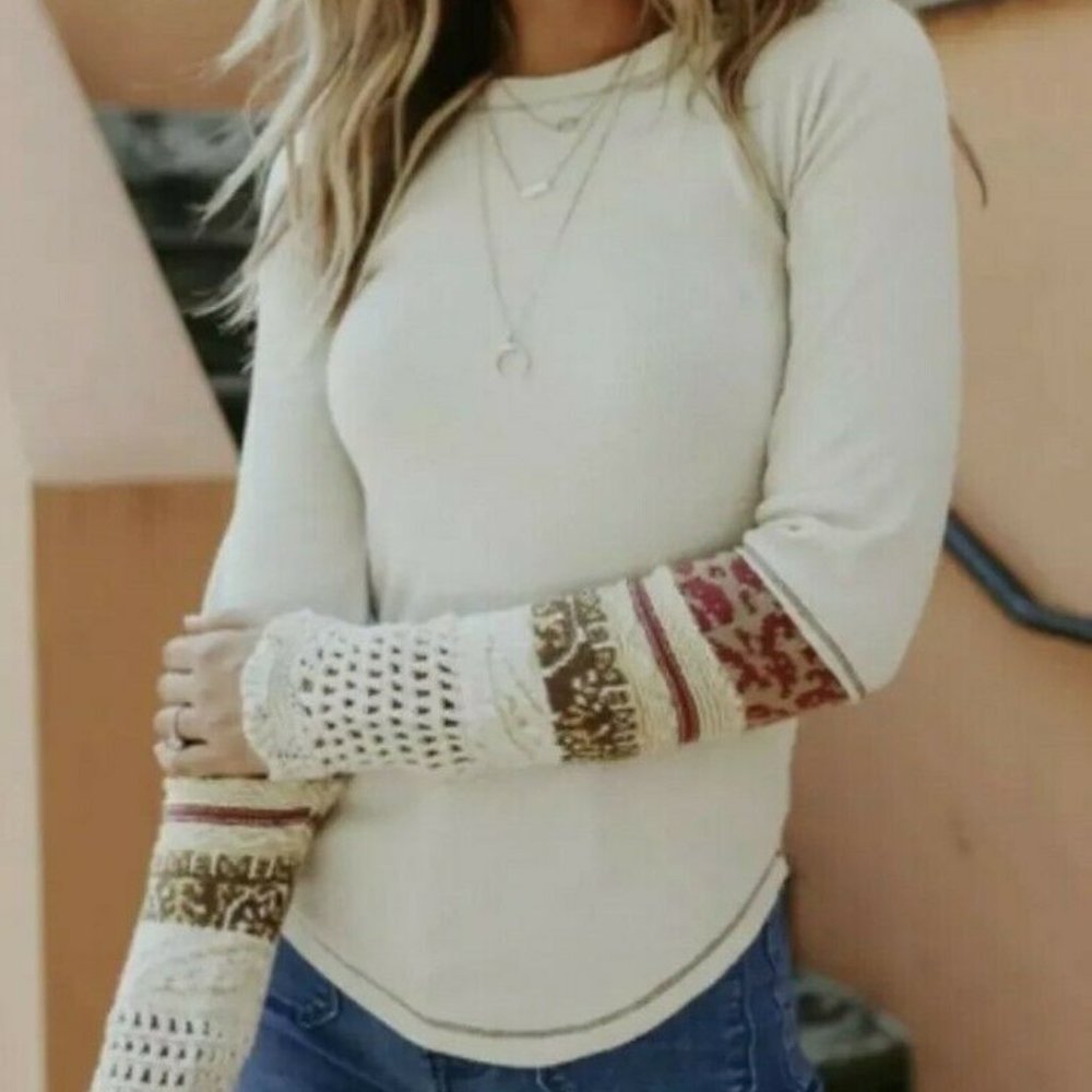 Free People In The Mix Cuff Top Small Thermal S